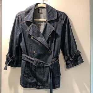 Denim belted jacket S French Cuff